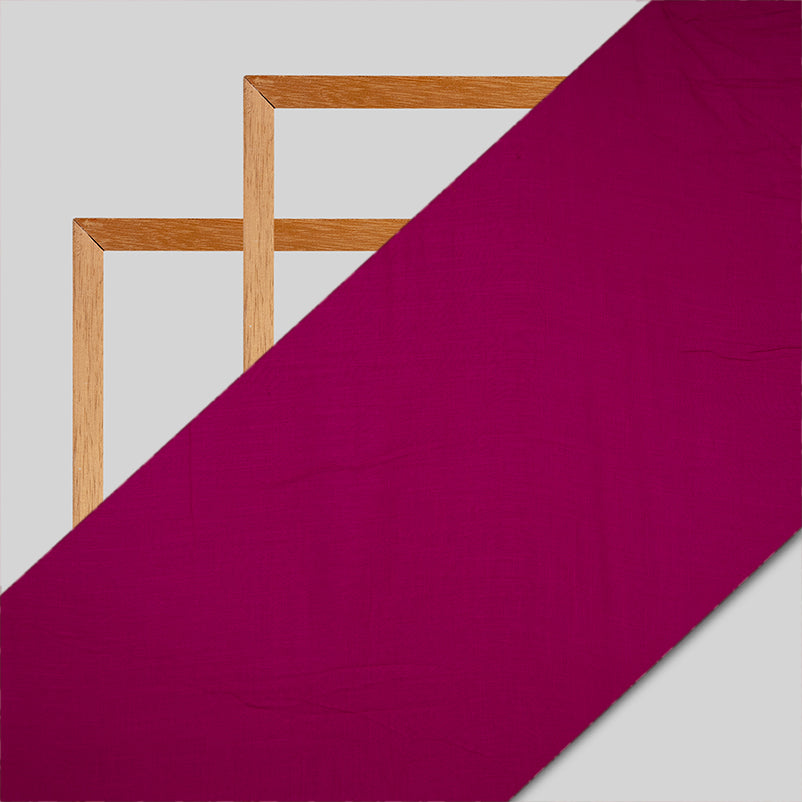 Magenta Plain Rayon Slub Fabric