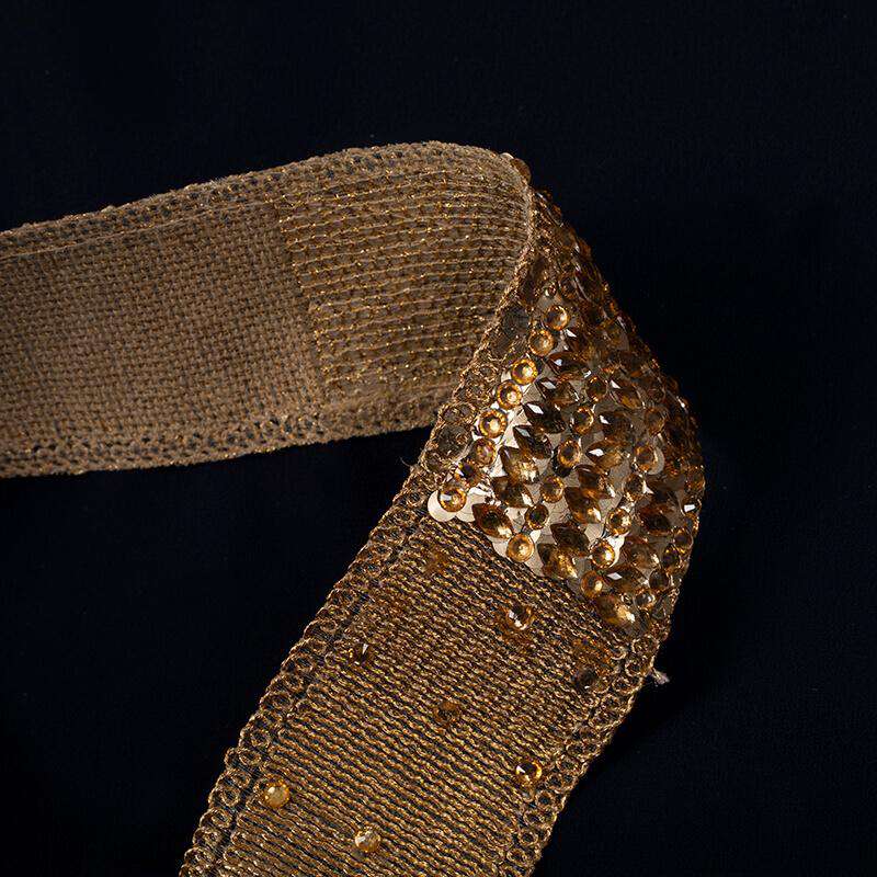 Golden Stone Thread Cut Work Embroidery Lace (9 Mtr) - Fabcurate