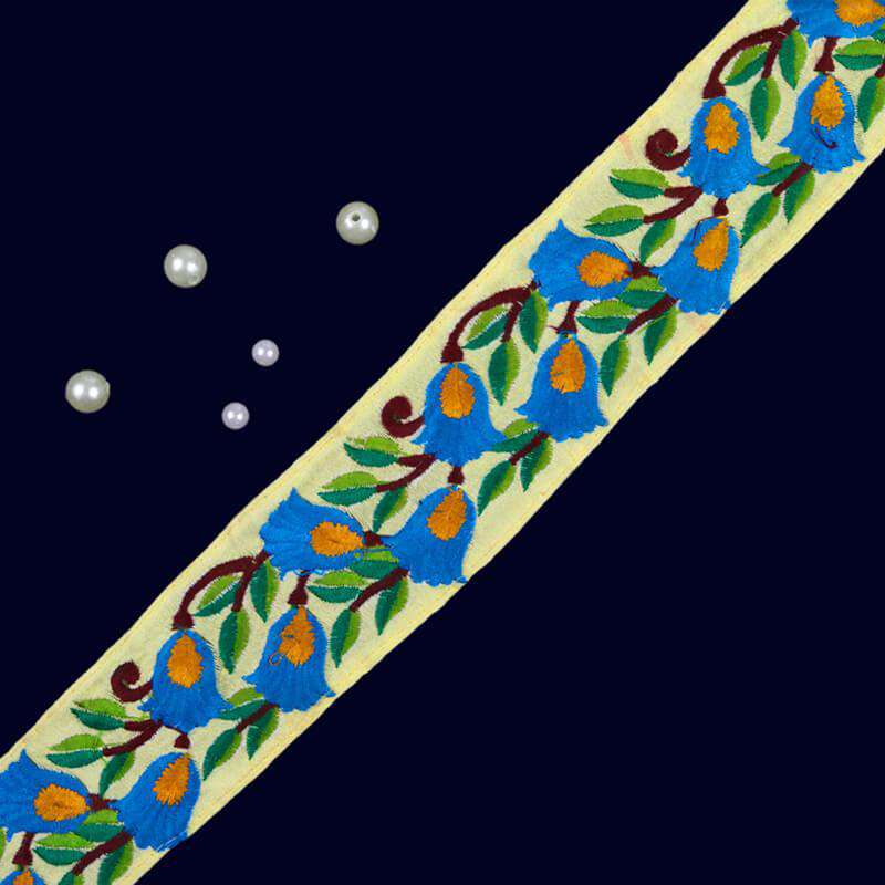 Multicolor Thread Embroidery Lace (9 Mtr) - Fabcurate