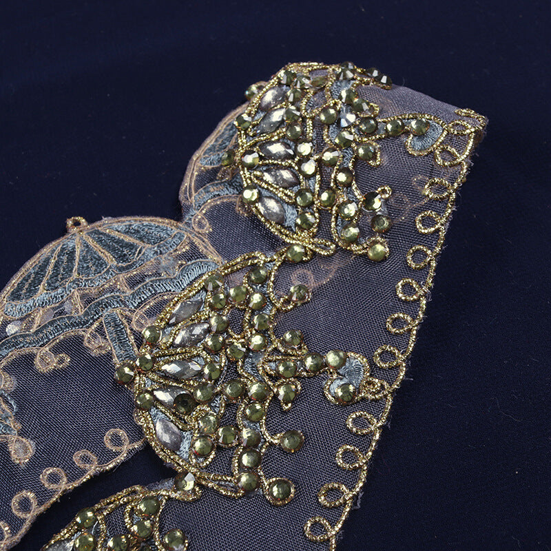 Grey Stone Cut Work Embroidery Lace (9 Mtr) - Fabcurate