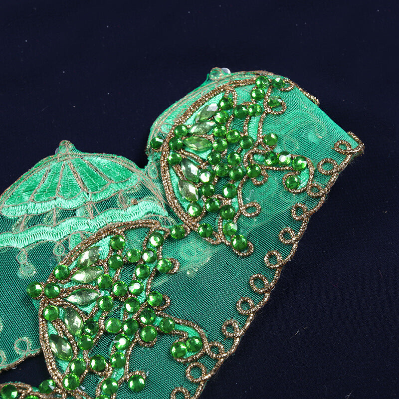 Sea Green Stone Cut Work Embroidery Lace (9 Mtr) - Fabcurate