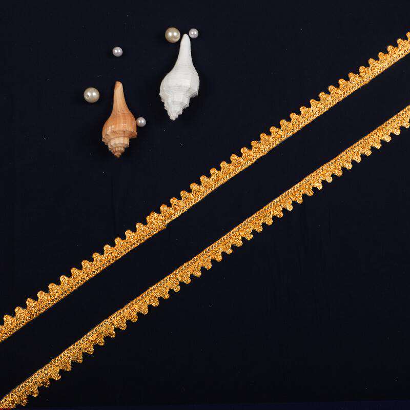 Light Gold Jari Thread Cut Work Embroidery Lace (9 Mtr) - Fabcurate