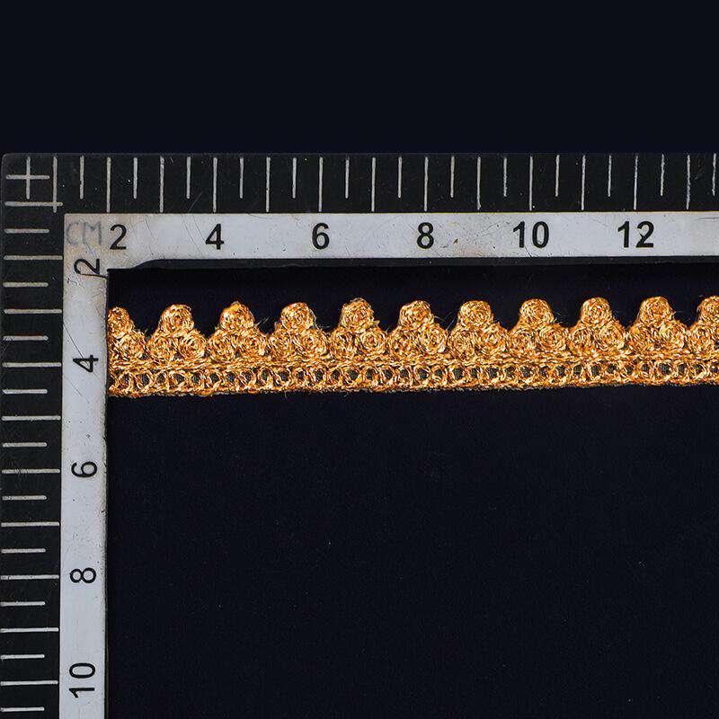 Light Gold Jari Thread Cut Work Embroidery Lace (9 Mtr) - Fabcurate