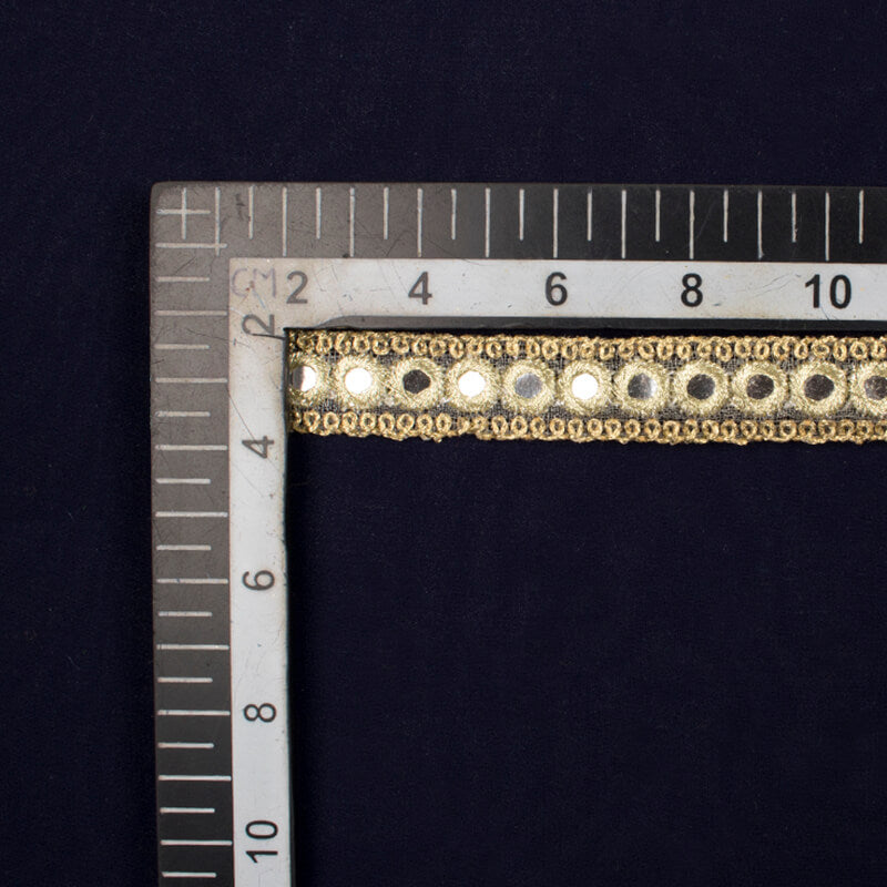 Silver Thread Mirror Embroidery Lace (9 mtr) - Fabcurate