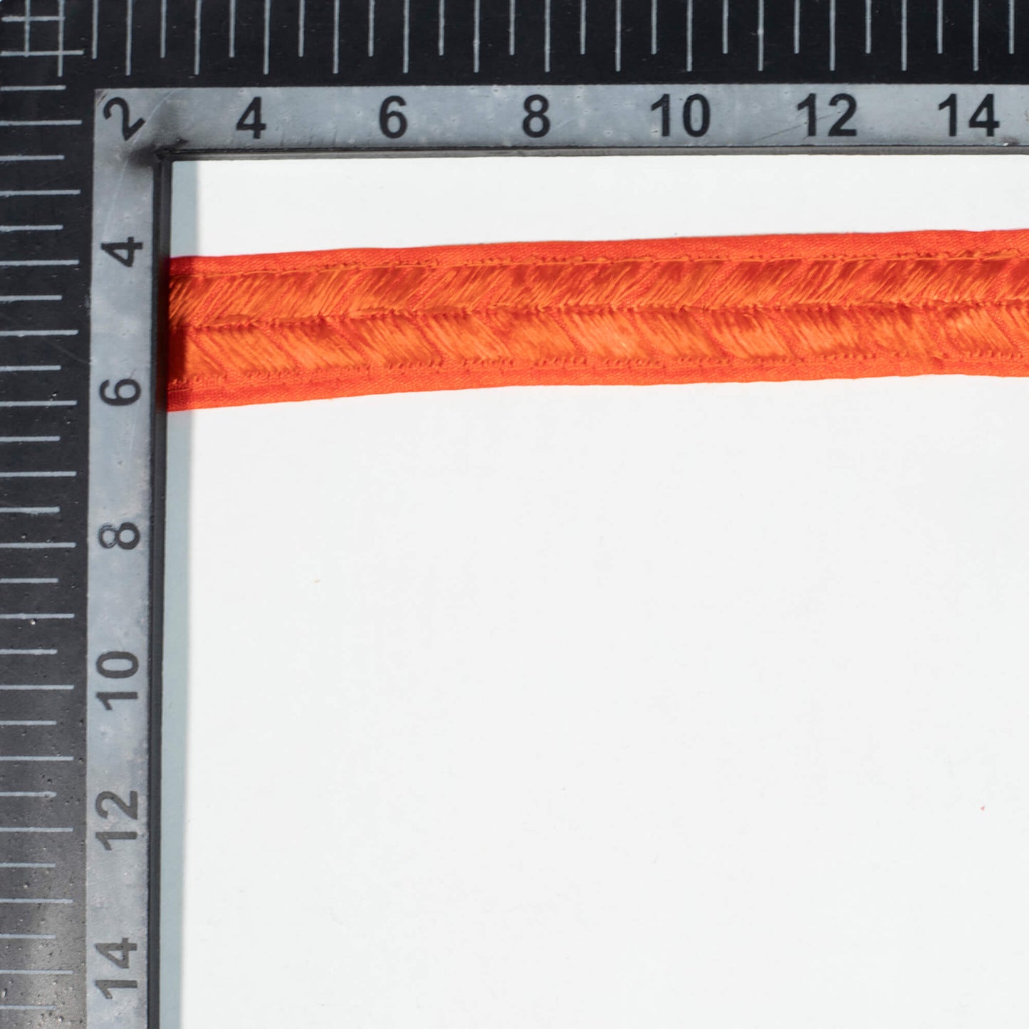 Salamander Orange Abstract Pattern Embroidery Tusser Silk Lace (9 Mtr)