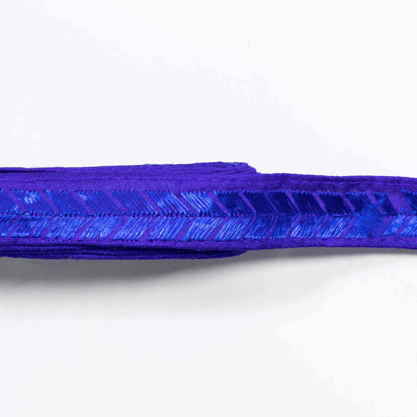 Royal Blue Abstract Pattern Embroidery Tusser Silk Lace (9 Mtr)