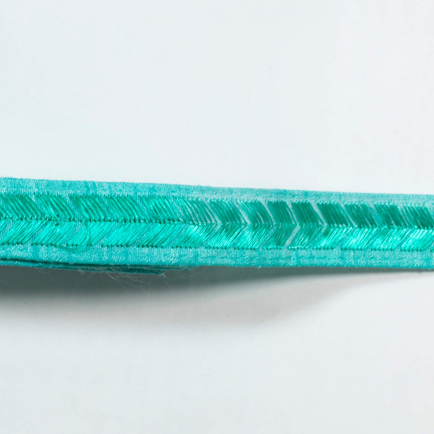 Electric Blue Abstract Pattern Embroidery Tusser Silk Lace (9 Mtr)