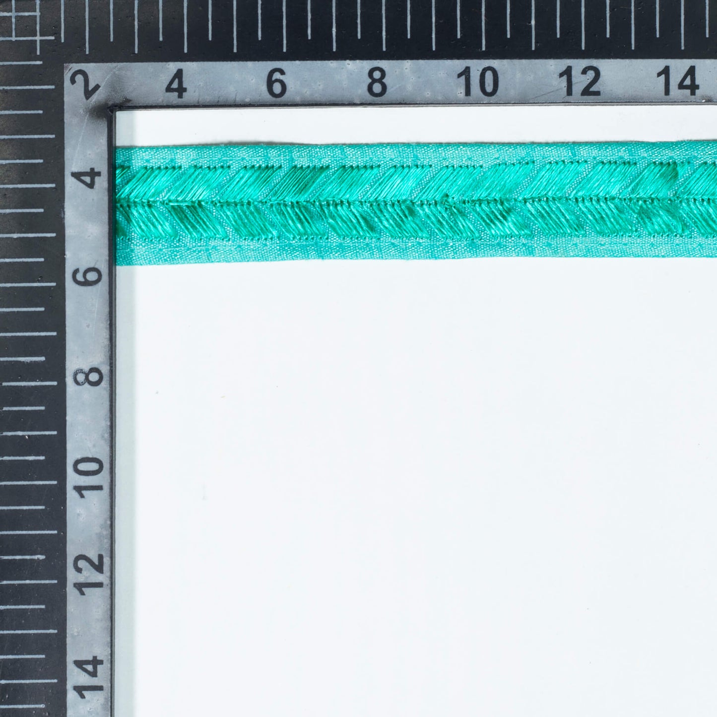Electric Blue Abstract Pattern Embroidery Tusser Silk Lace (9 Mtr)