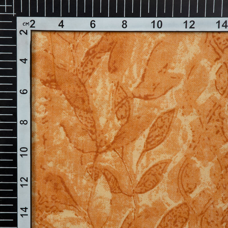 Yellow Ochre Color Abstract Pattern On Cotton Fabric