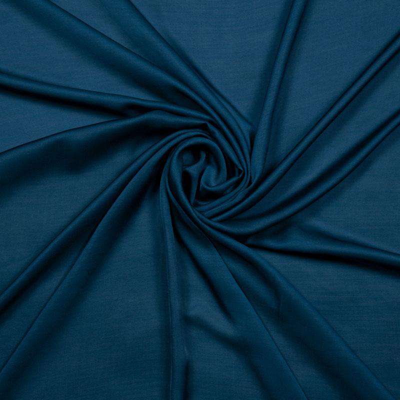 Prussian Blue Plain Modal Satin Fabric