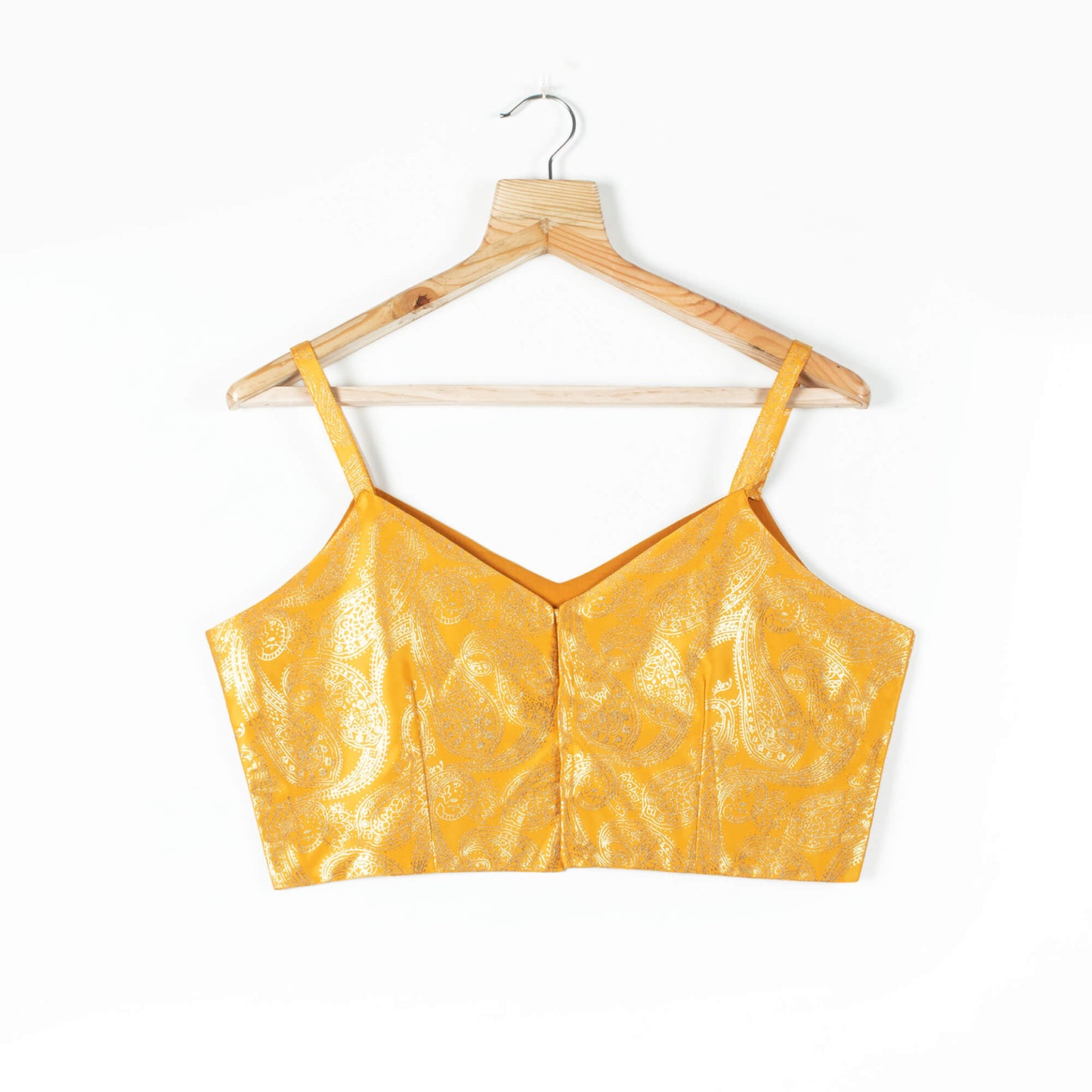 Paisley Foil Print Satin Strappy Blouse