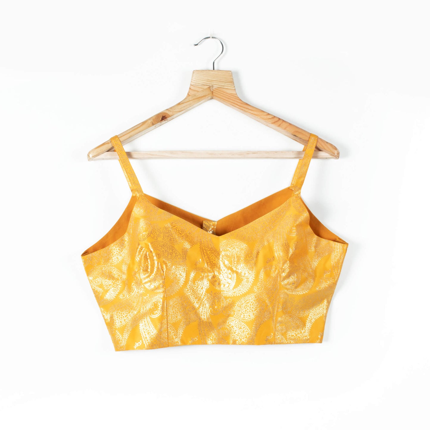 Paisley Foil Print Satin Strappy Blouse