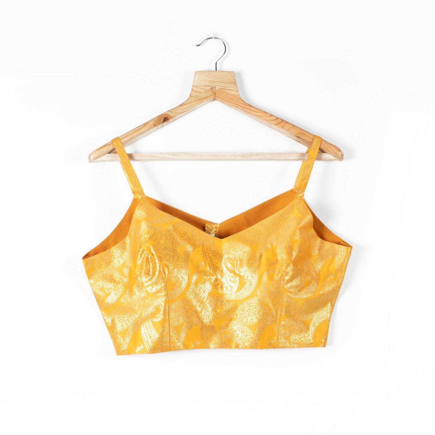 Paisley Foil Print Satin Strappy Blouse