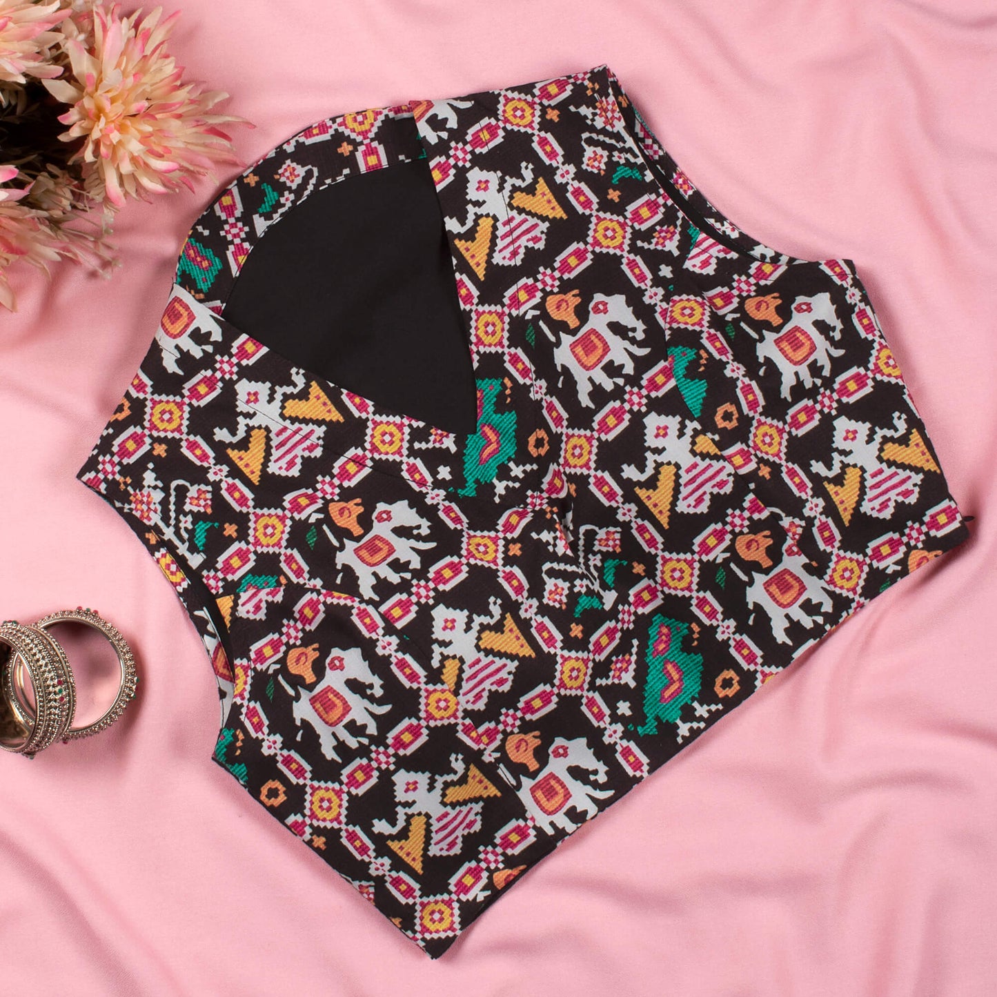 Patolaa Printed Rayon Collar Blouse