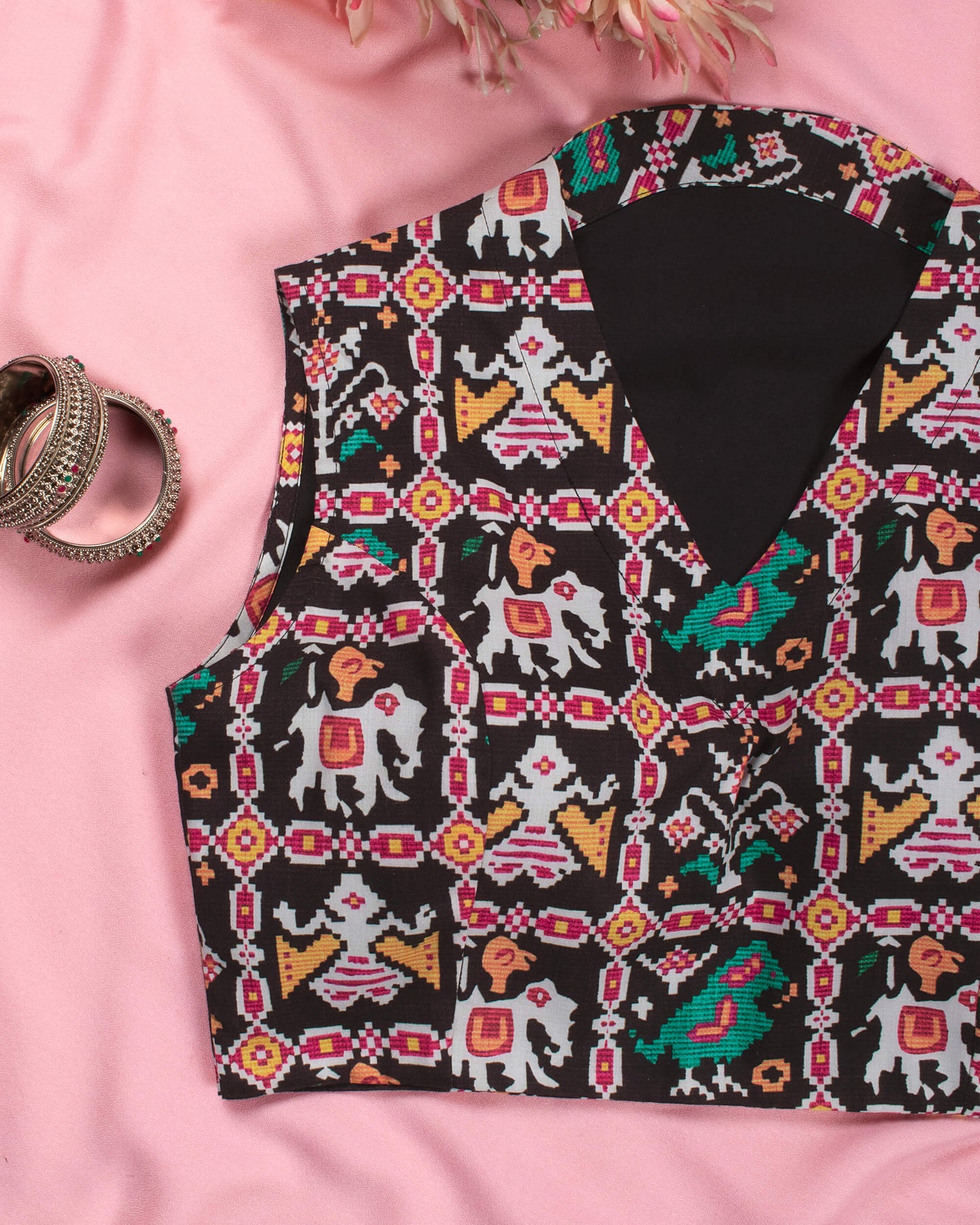 Patolaa Printed Rayon Collar Blouse
