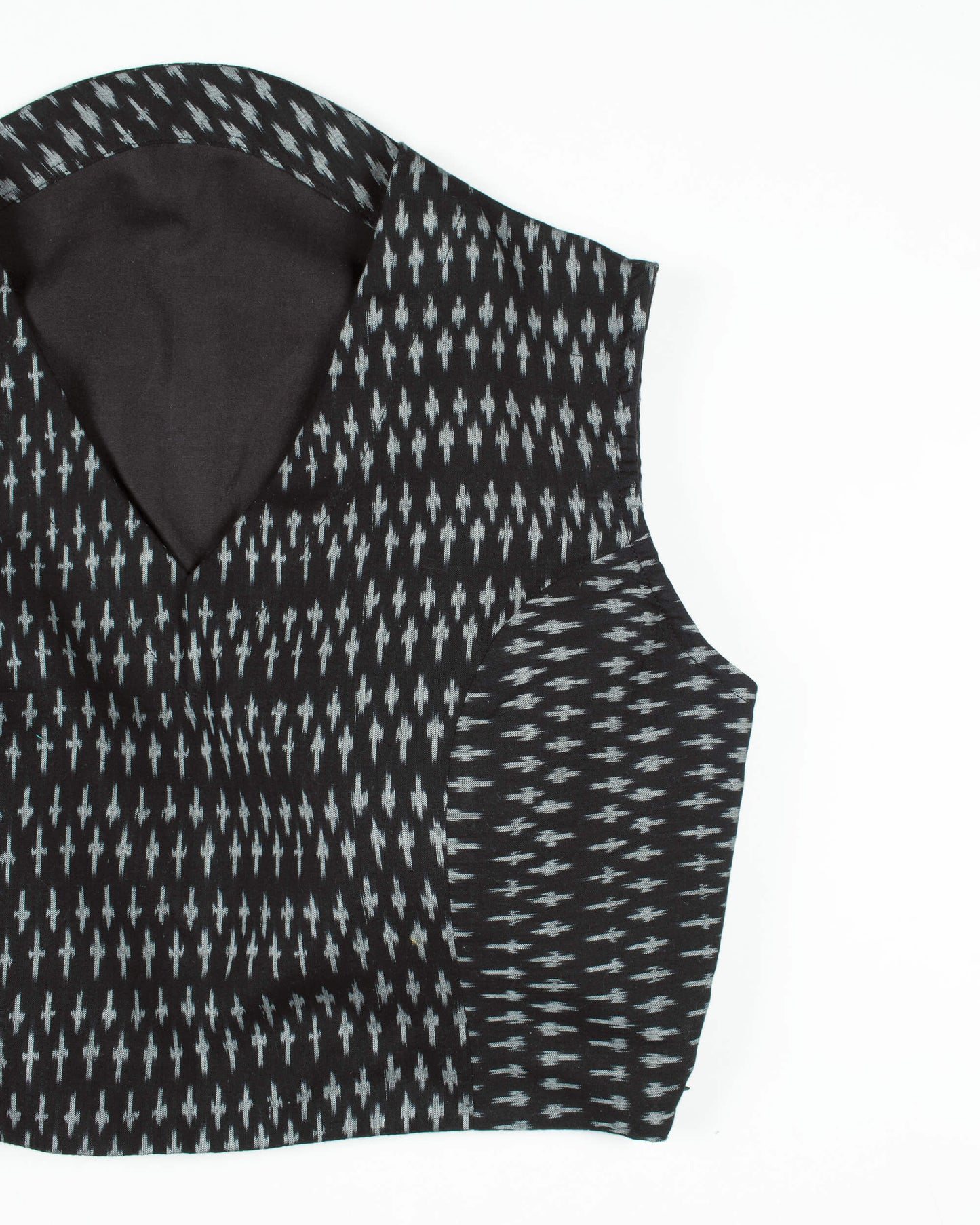Ikkat Cotton Collar Blouse