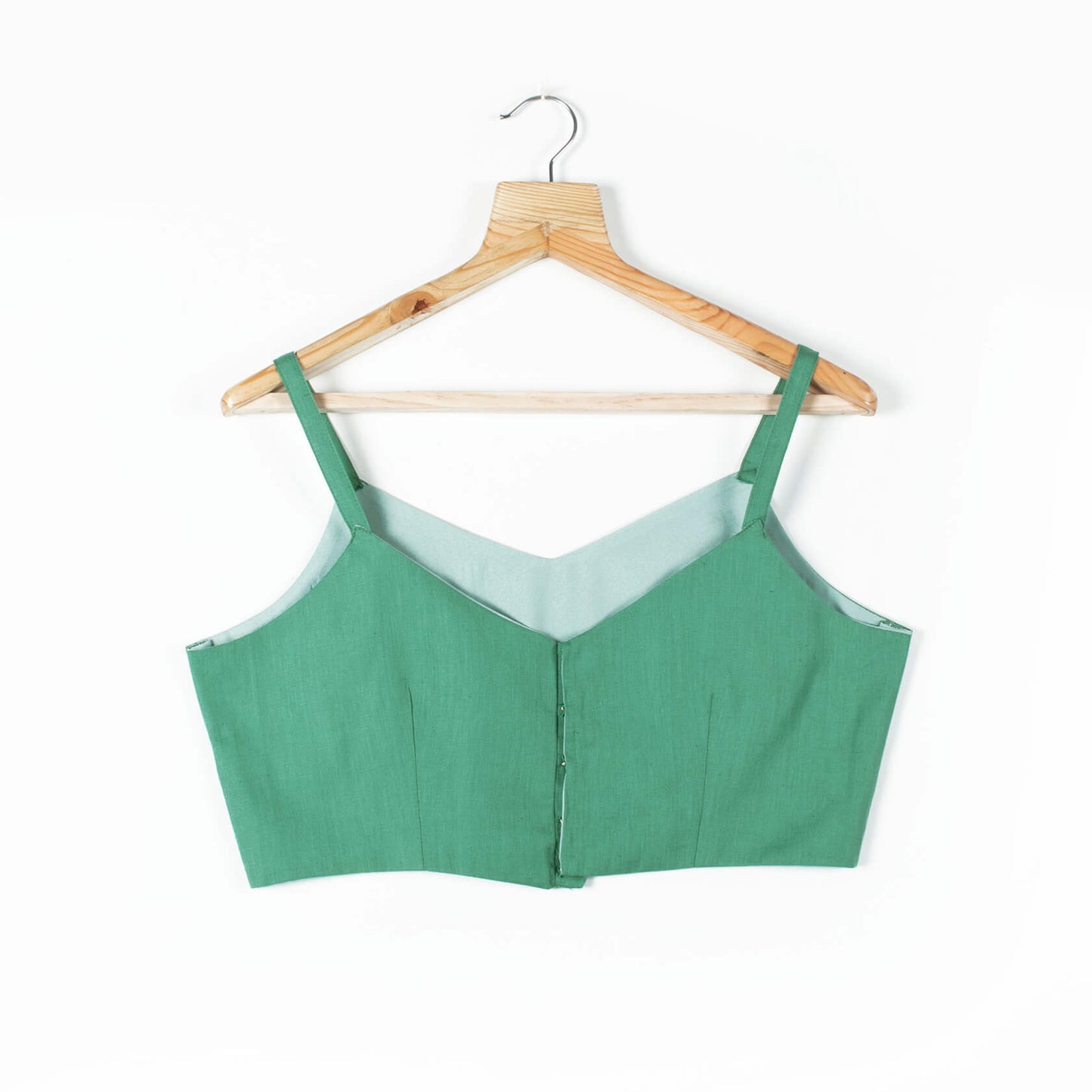 Green Cotton Flex Strappy Blouse