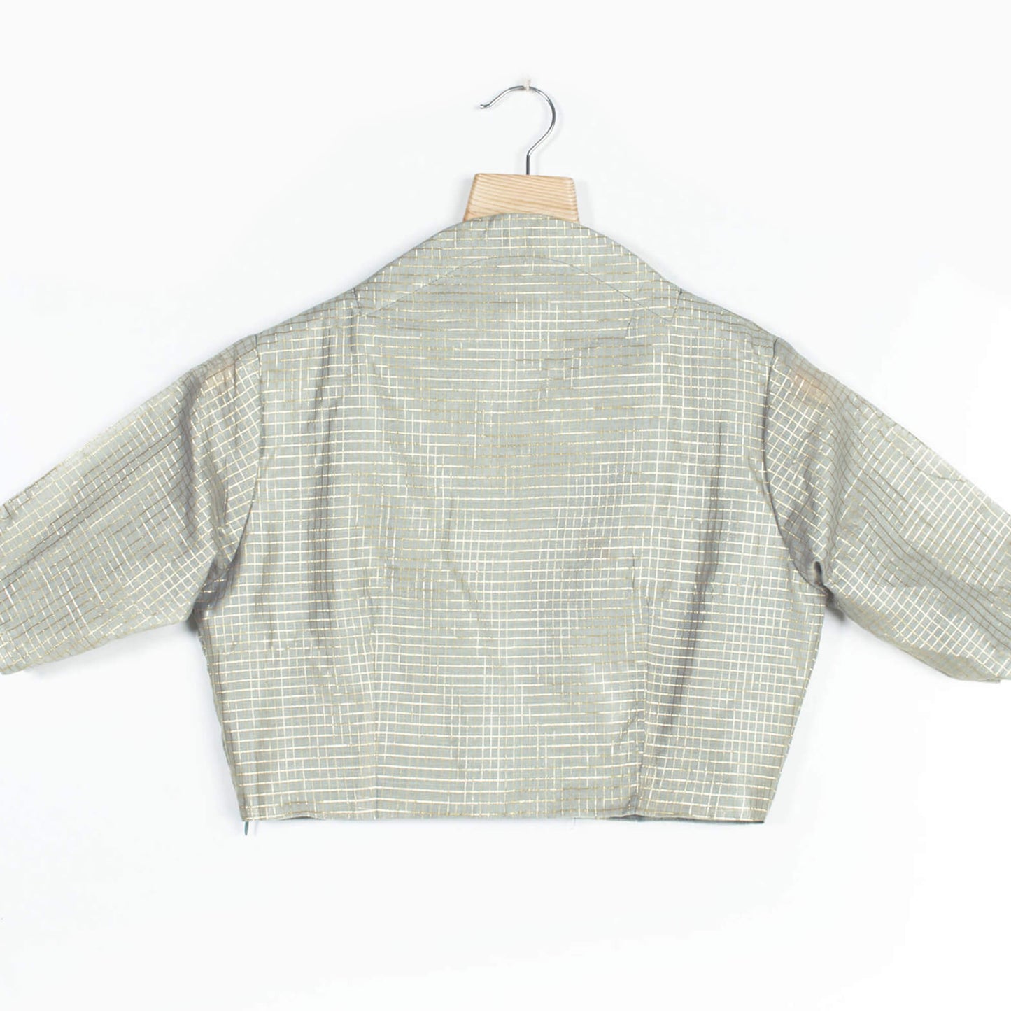 Checks Lurex Banarasi Chanderi Collar Blouse
