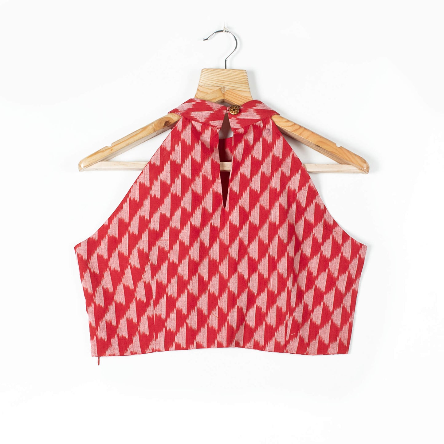 Ikkat Cotton Halter Neck Blouse