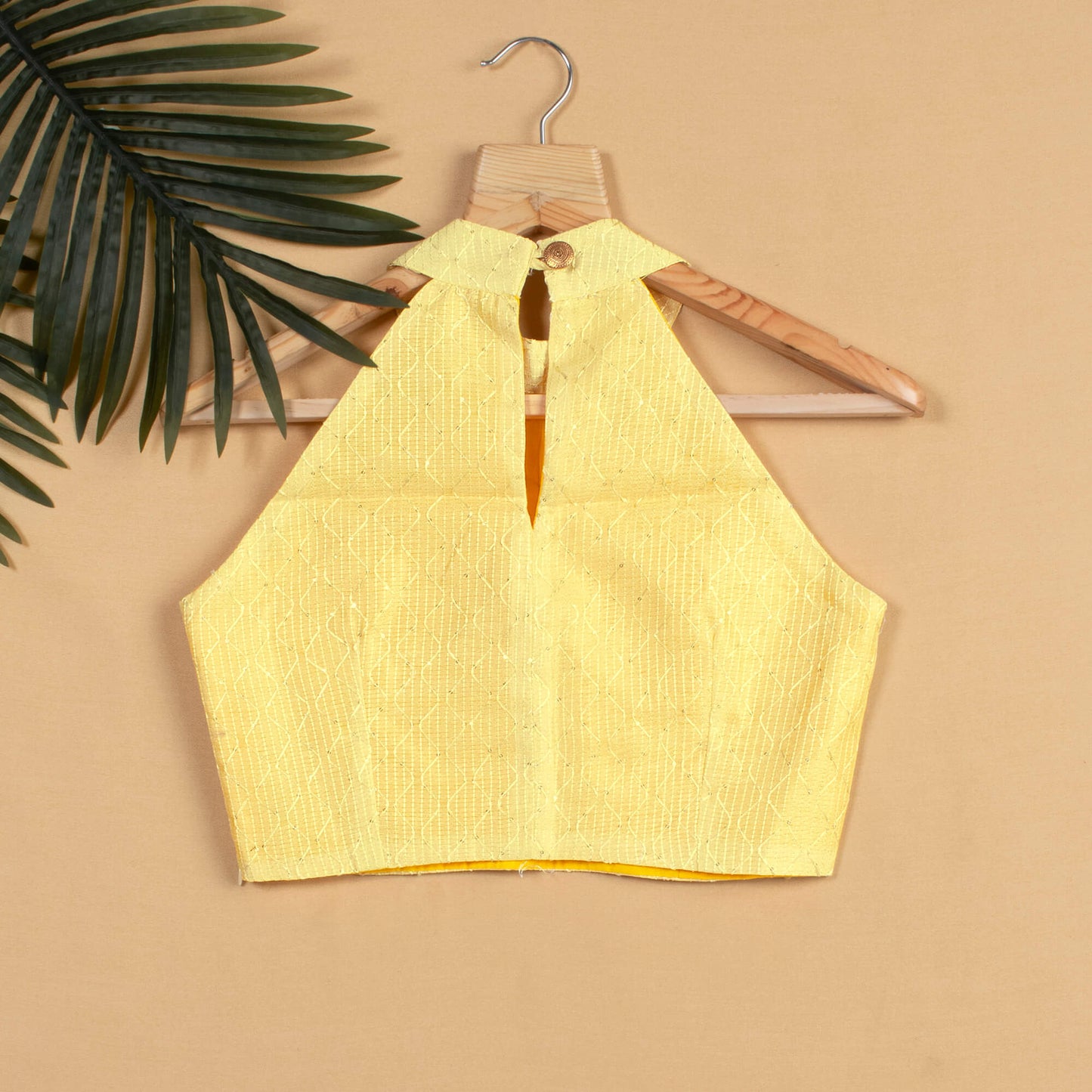 Sequins Silk Halter Neck Blouse