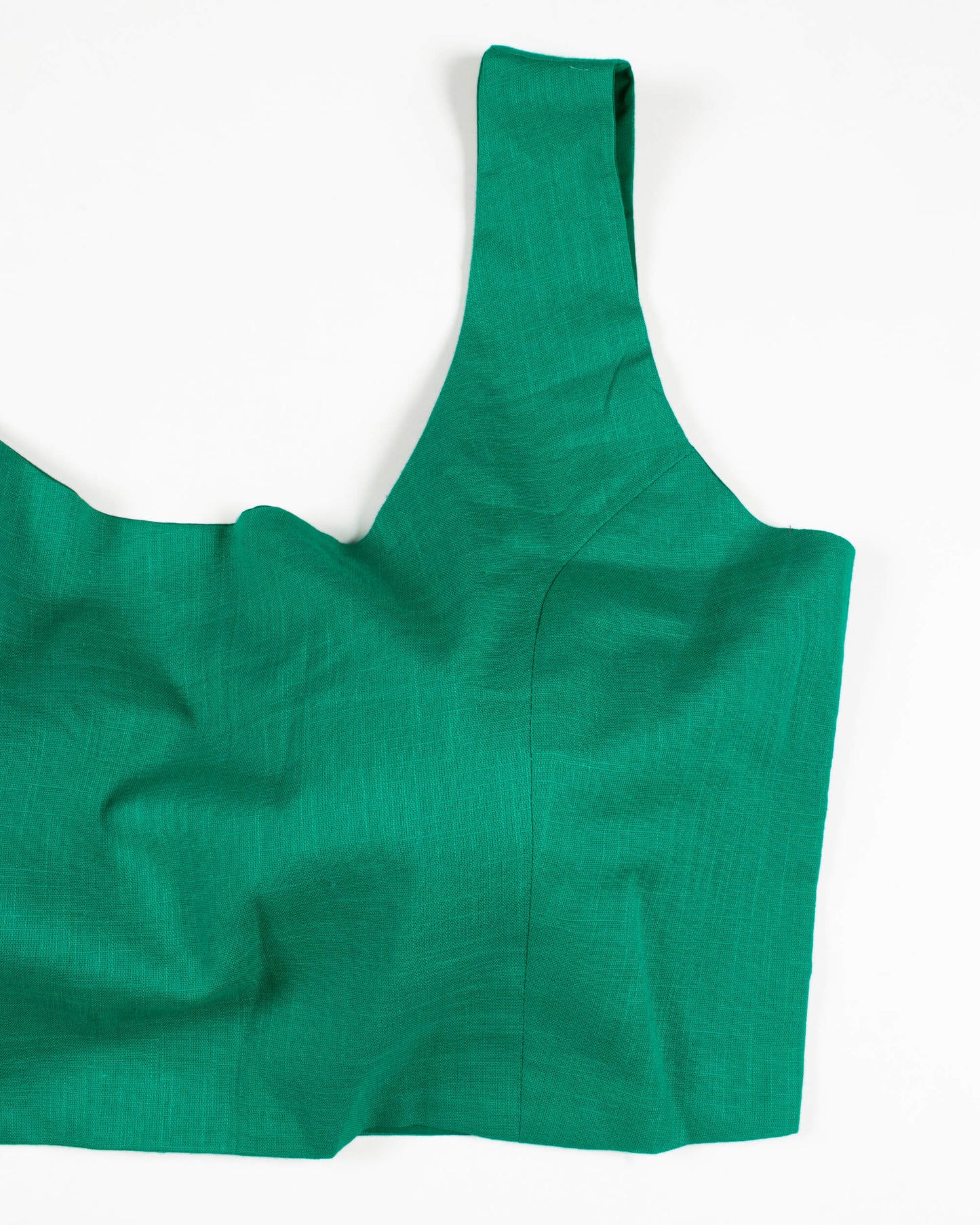 Jade Green Cotton Slub Blouse