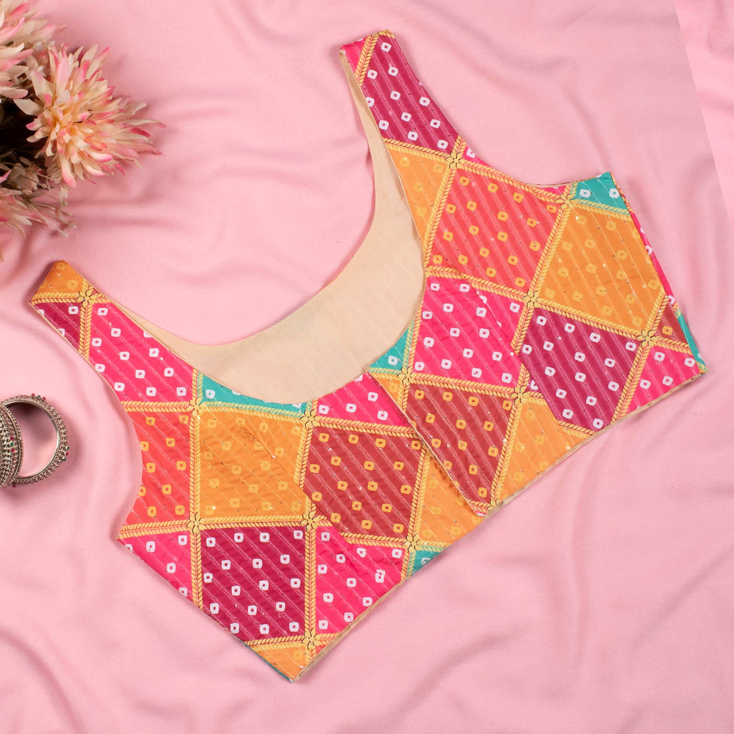 Bandhanii Printed Sequins Crepe Blouse