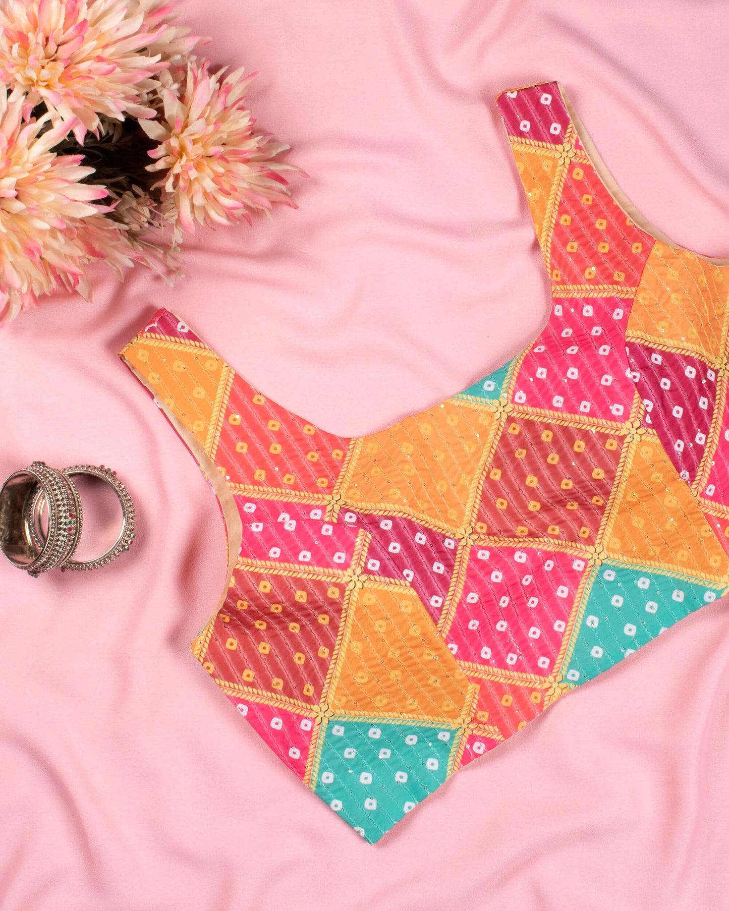 Bandhanii Printed Sequins Crepe Blouse