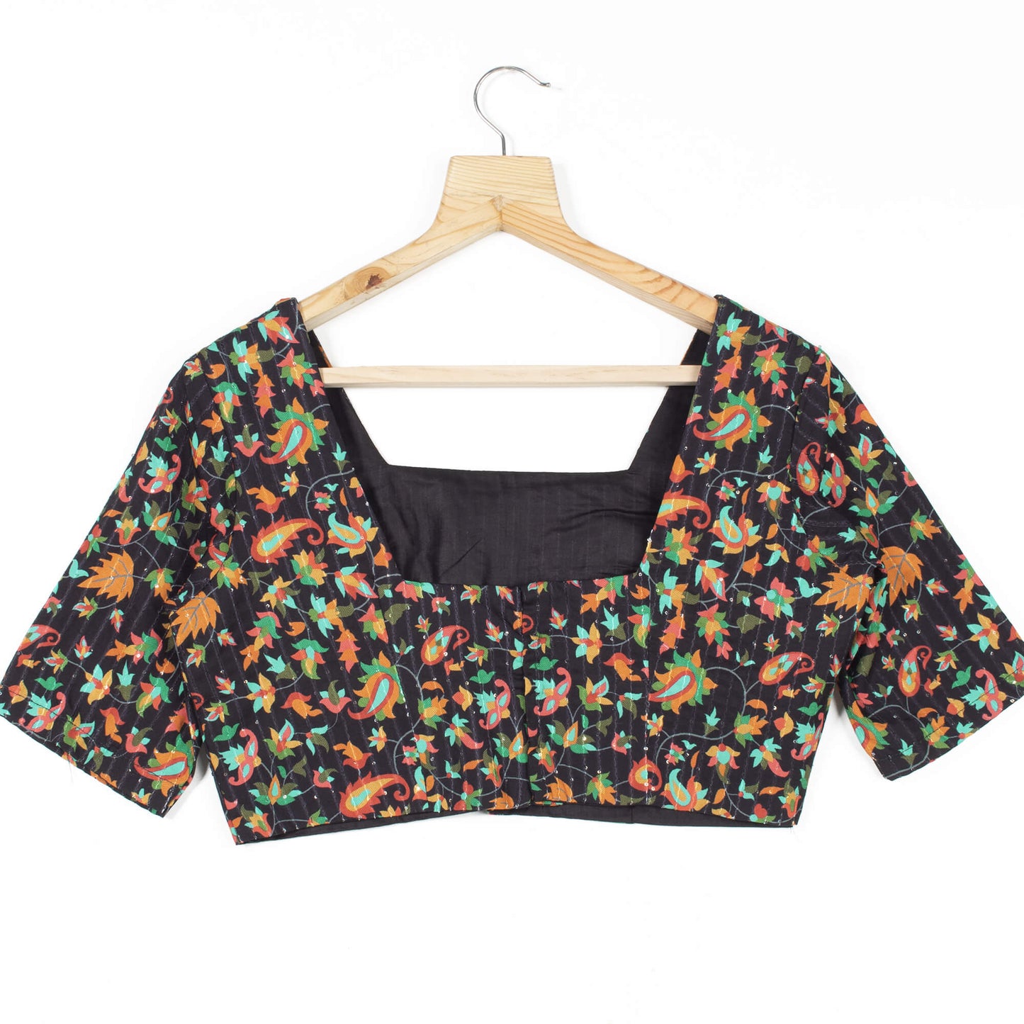 Floral Printed Sequins Crepe Blouse