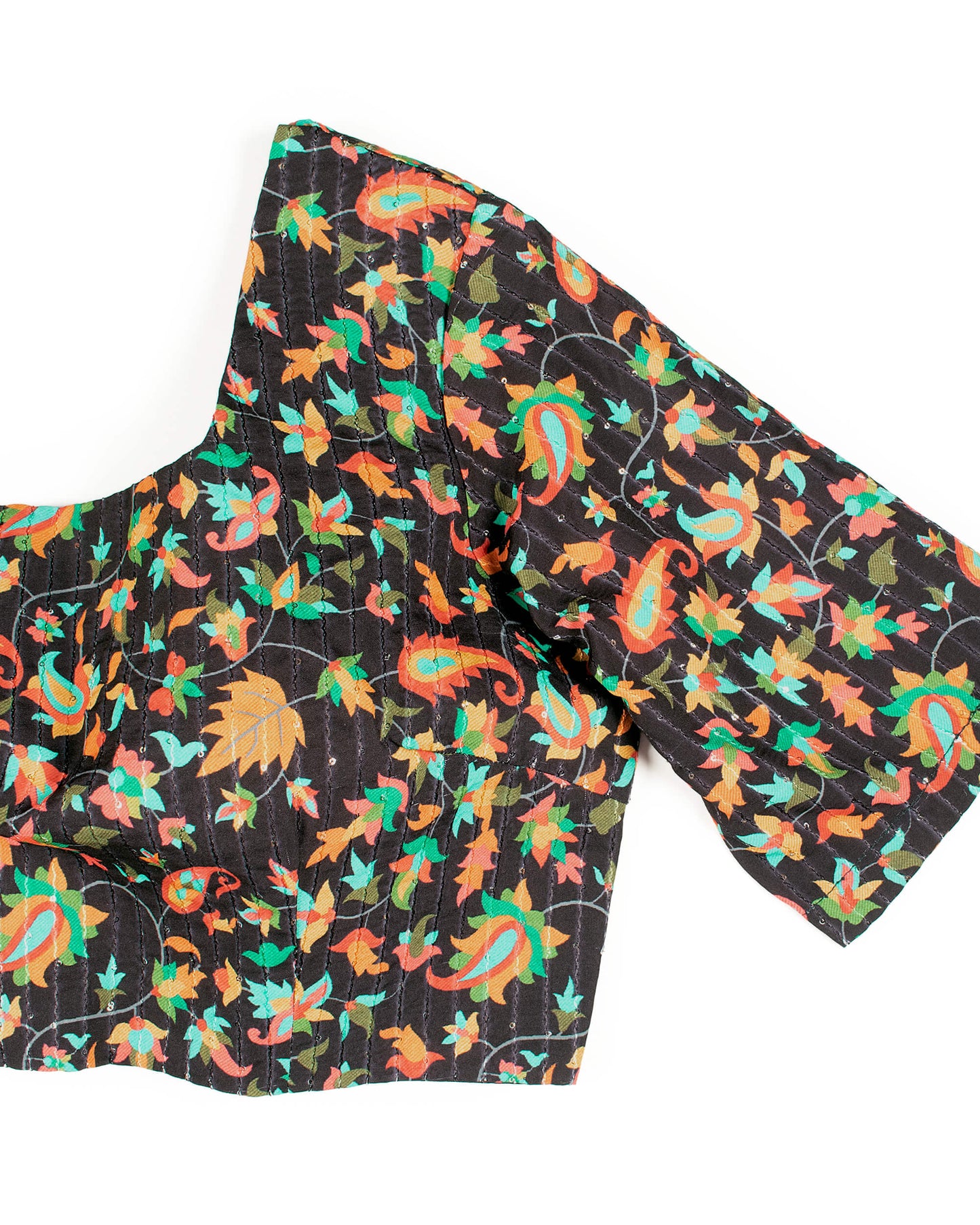 Floral Printed Sequins Crepe Blouse