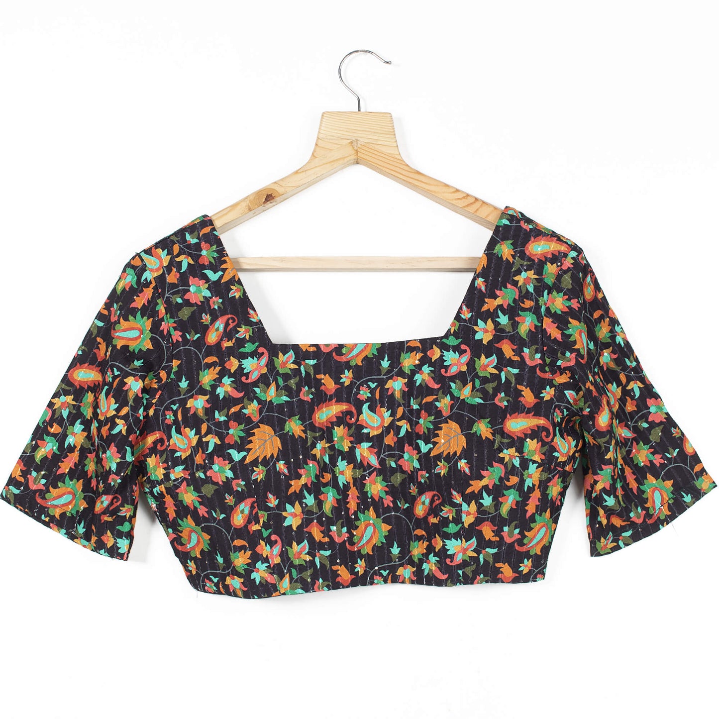 Floral Printed Sequins Crepe Blouse