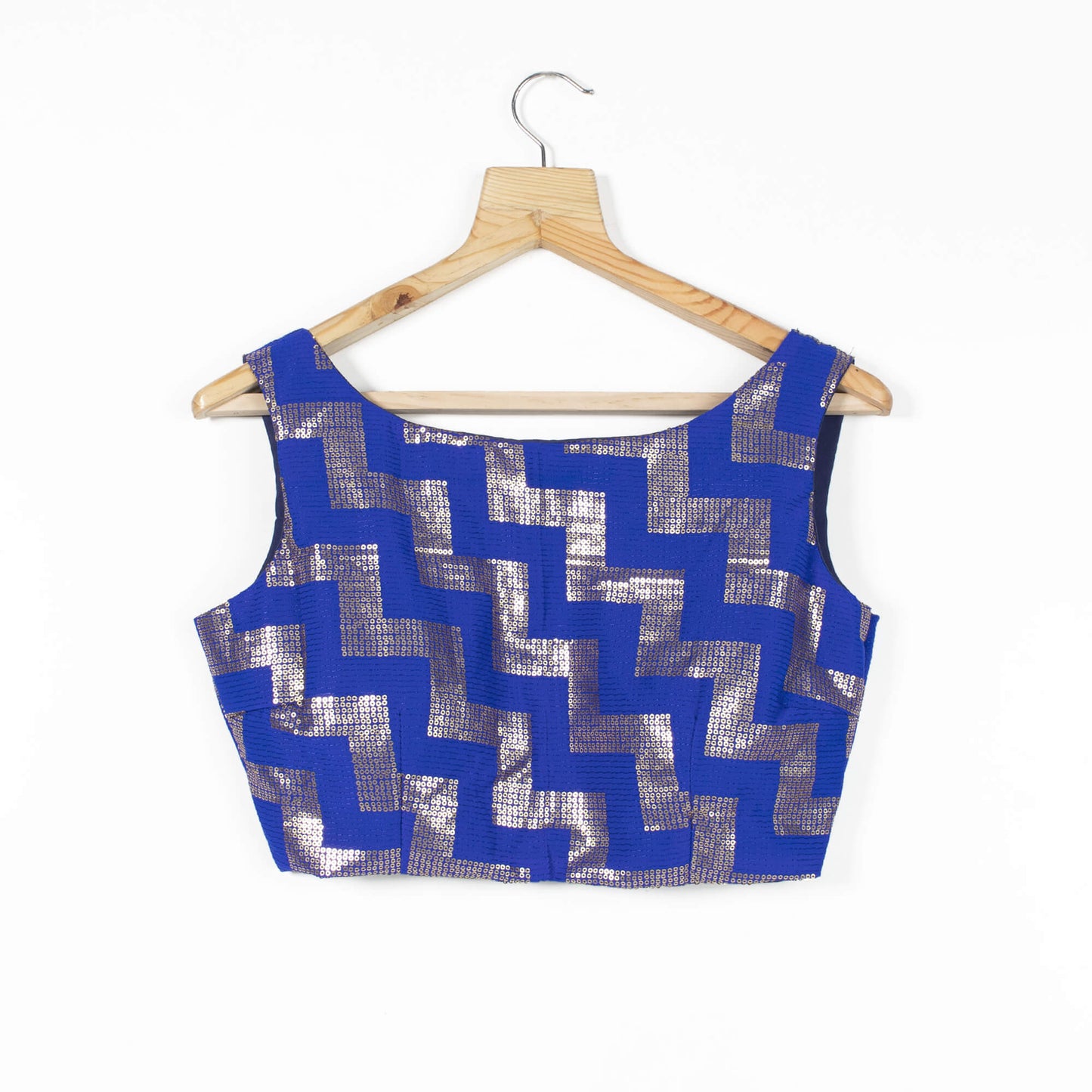 Chevron Dequins Embroidery Georgette Blouse
