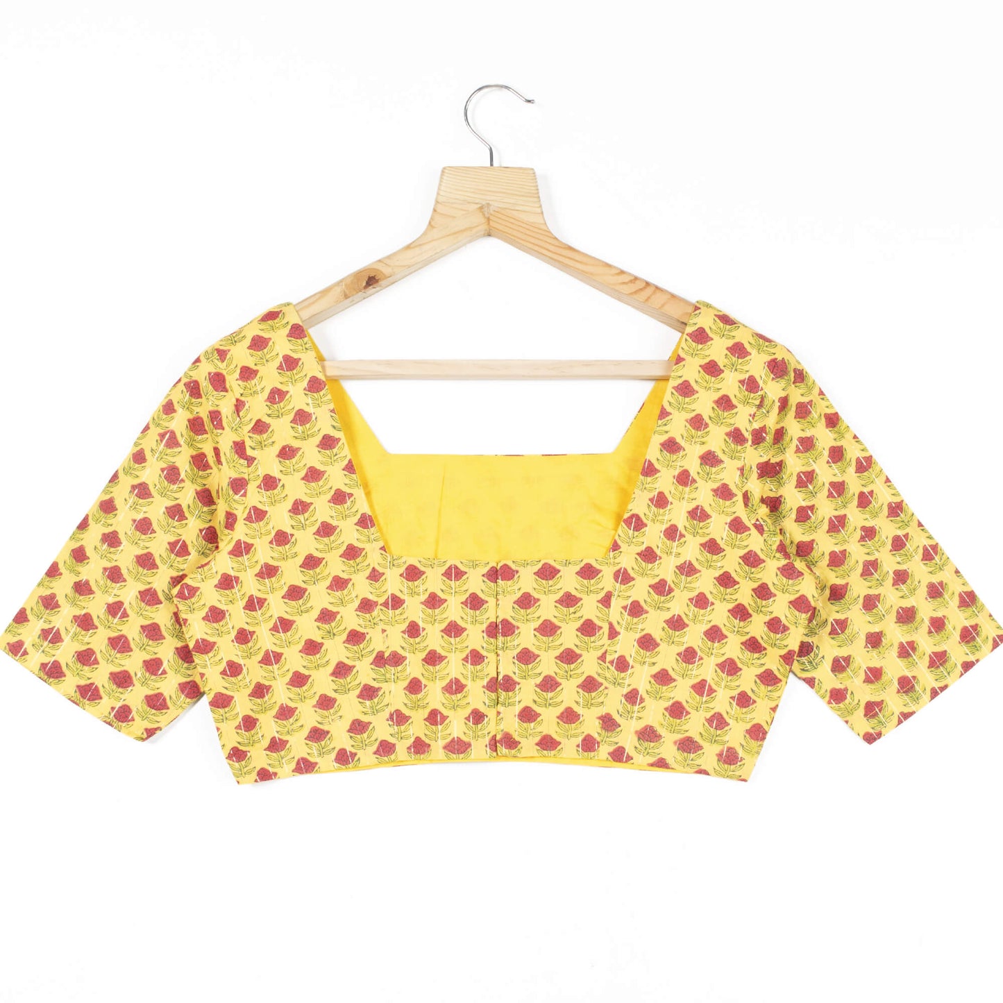 Floral Printed Cotton Lurex Blouse