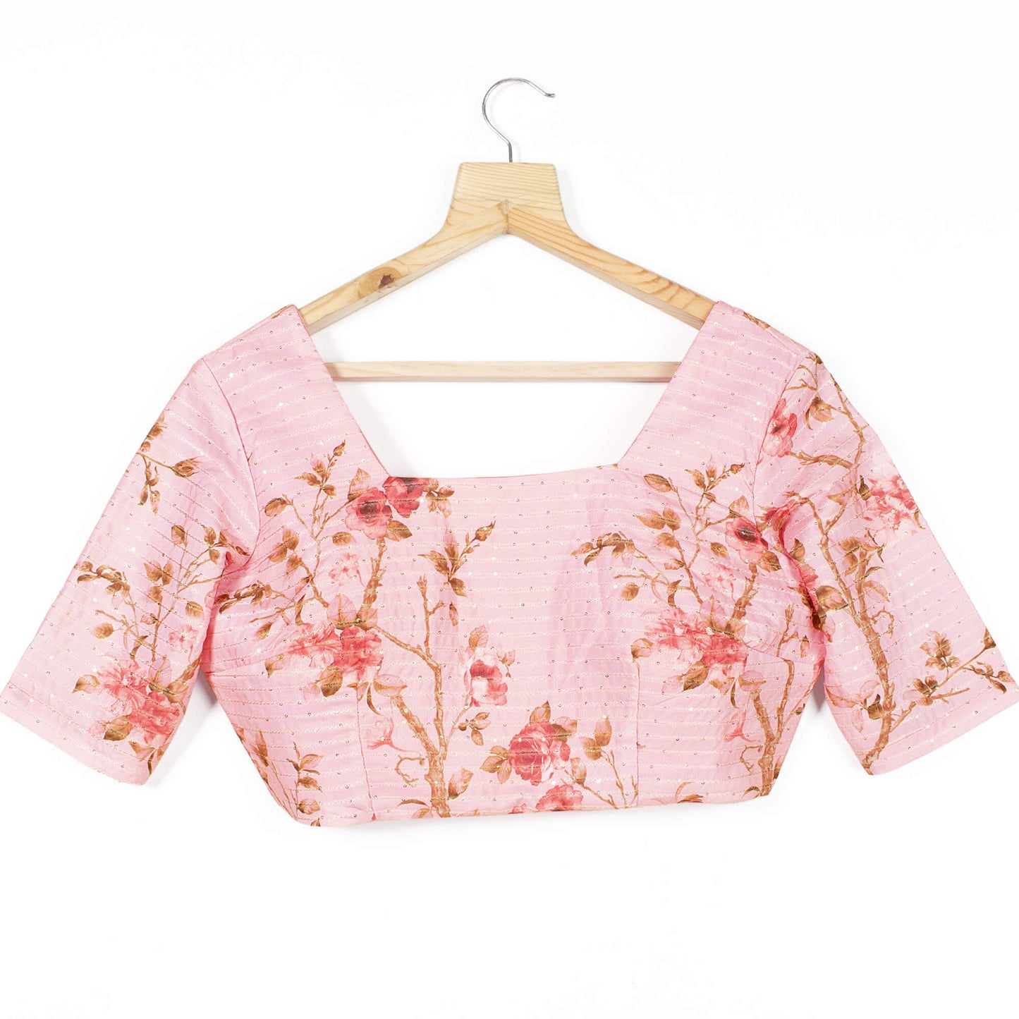 Floral Printed Sequins Crepe Blouse