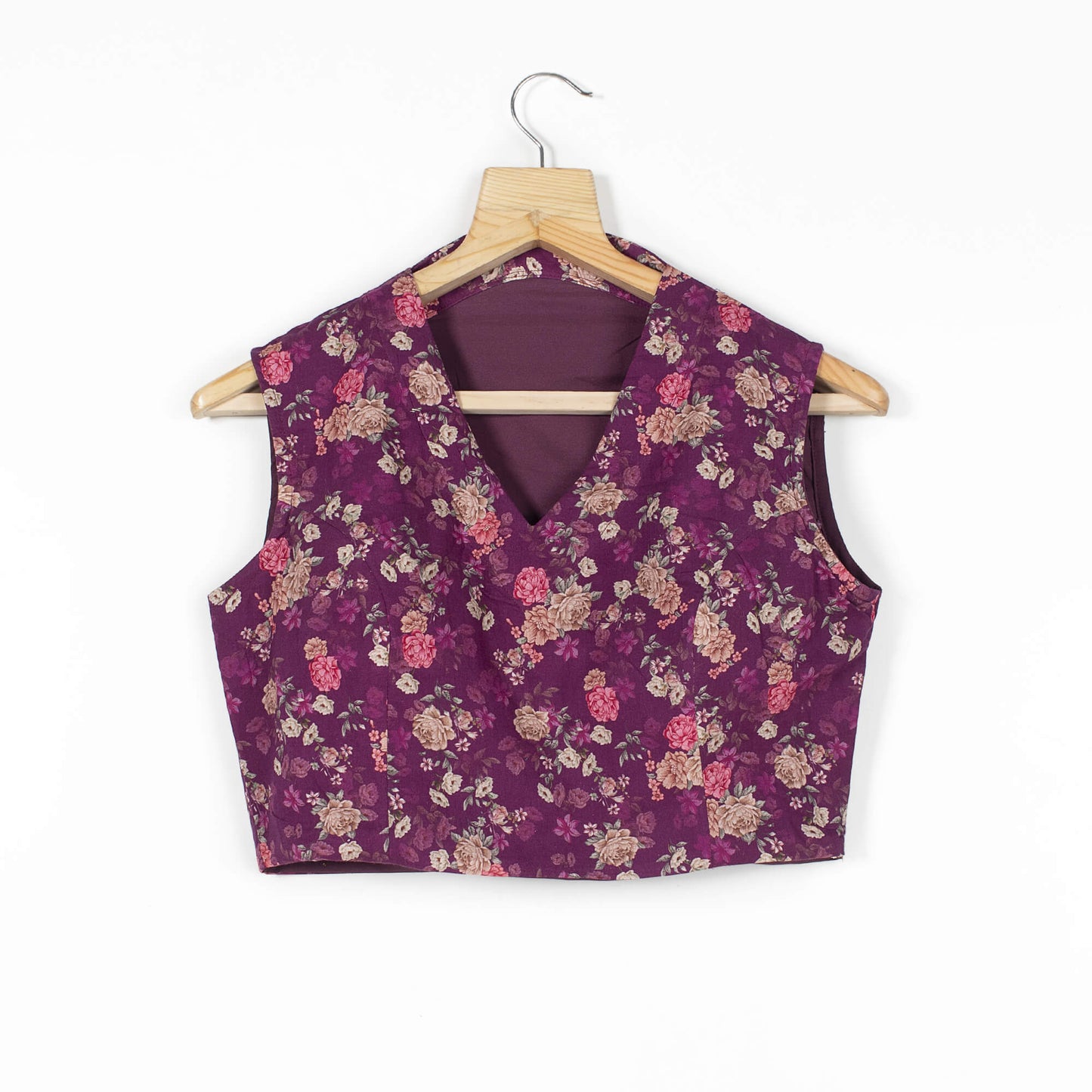 Floral Printed Organic Cotton Collar Blouse