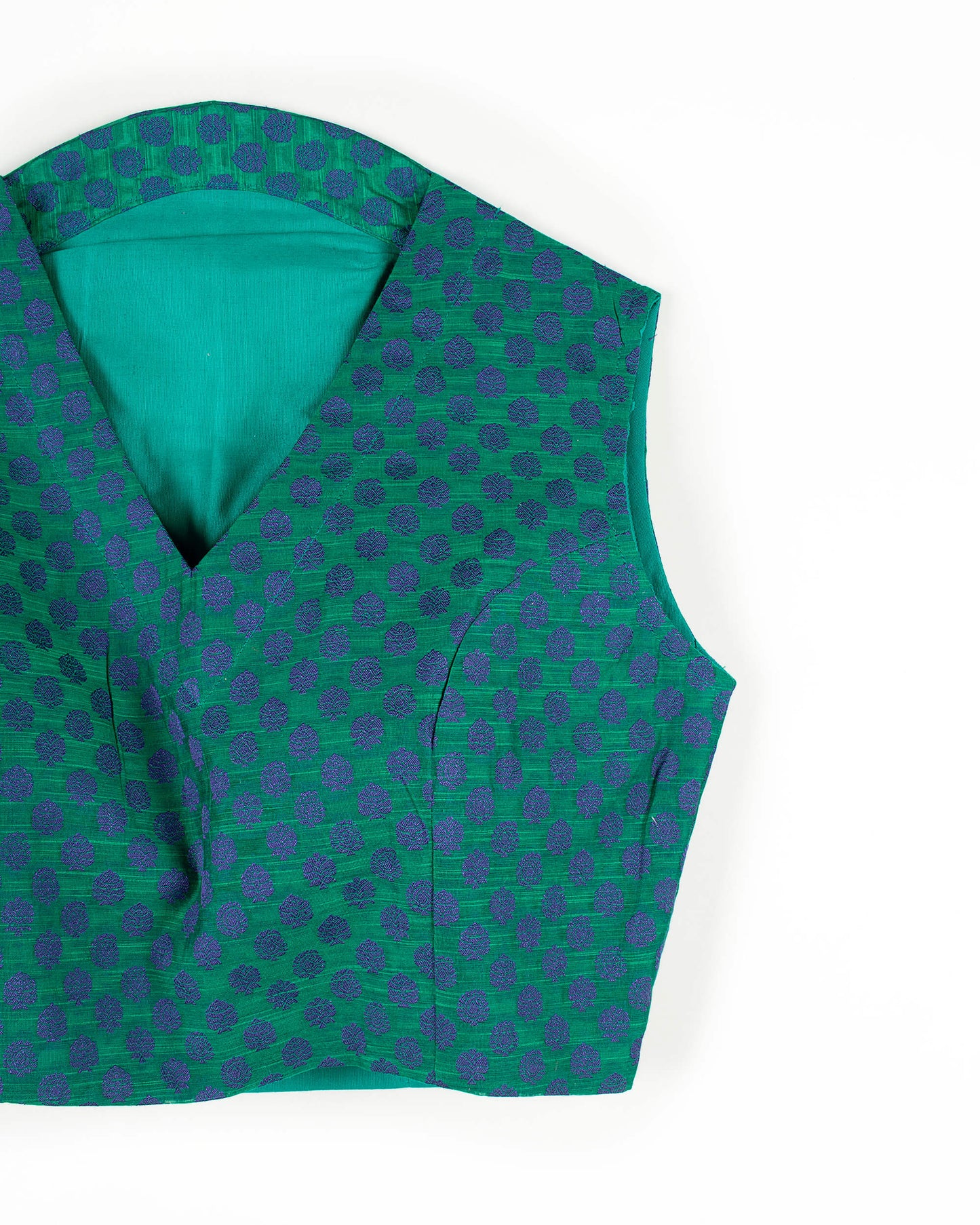 Booti Jacquard Chanderi Collar Blouse
