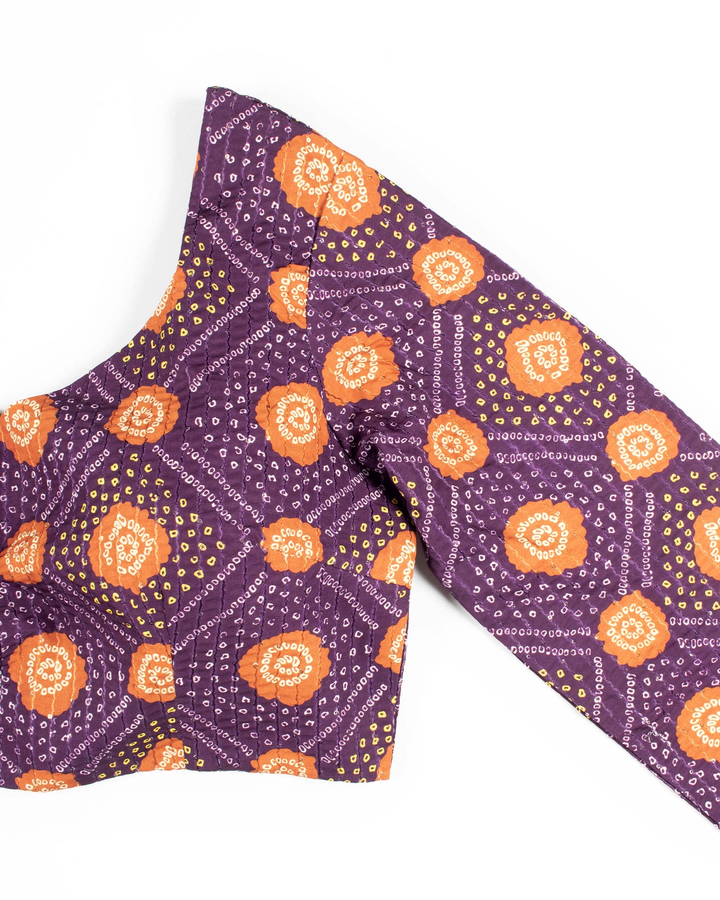Raisin Purple And Yellow Bandhanii Pattern Digital Print Georgette Saree