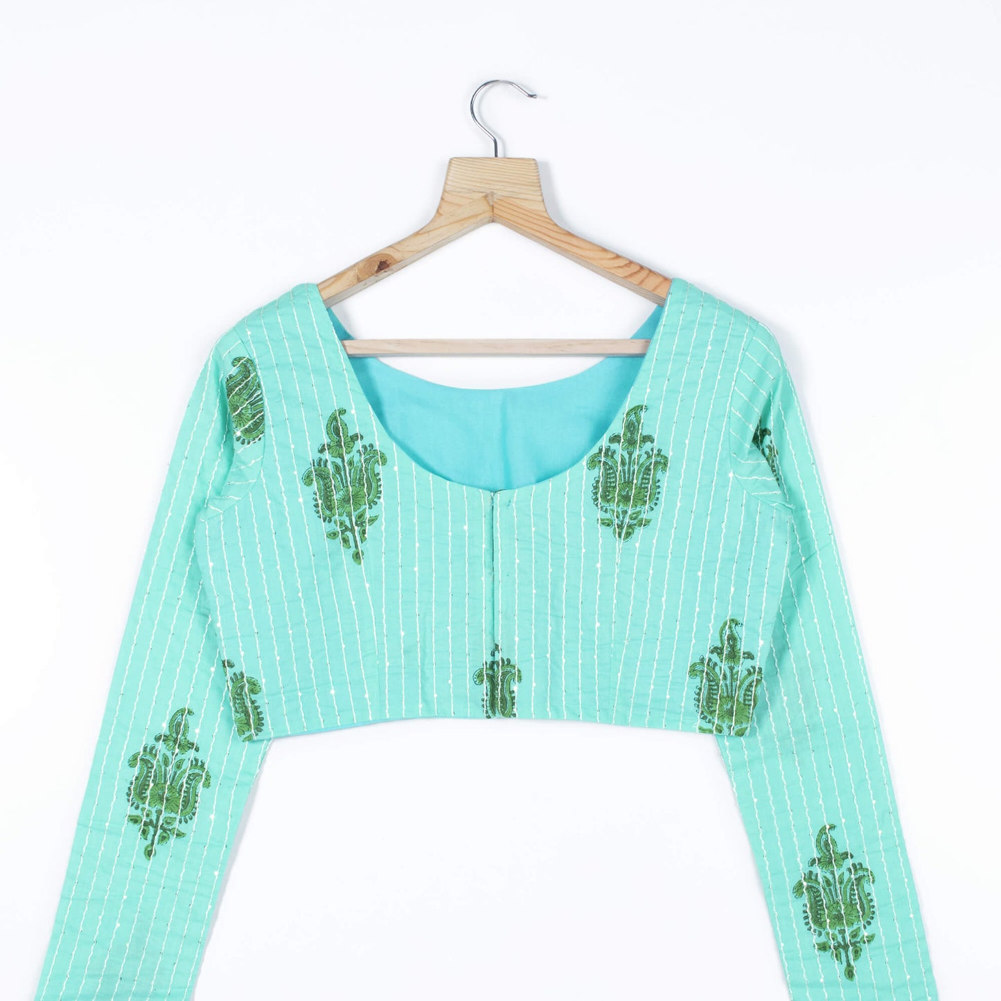 Floral Sequins Organic Cotton Blouse