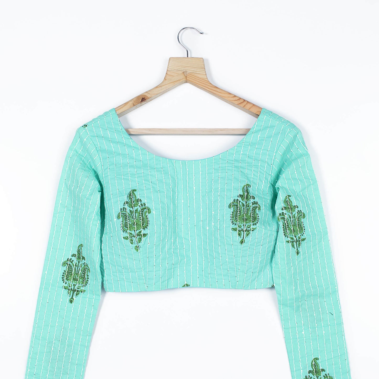 Floral Sequins Organic Cotton Blouse