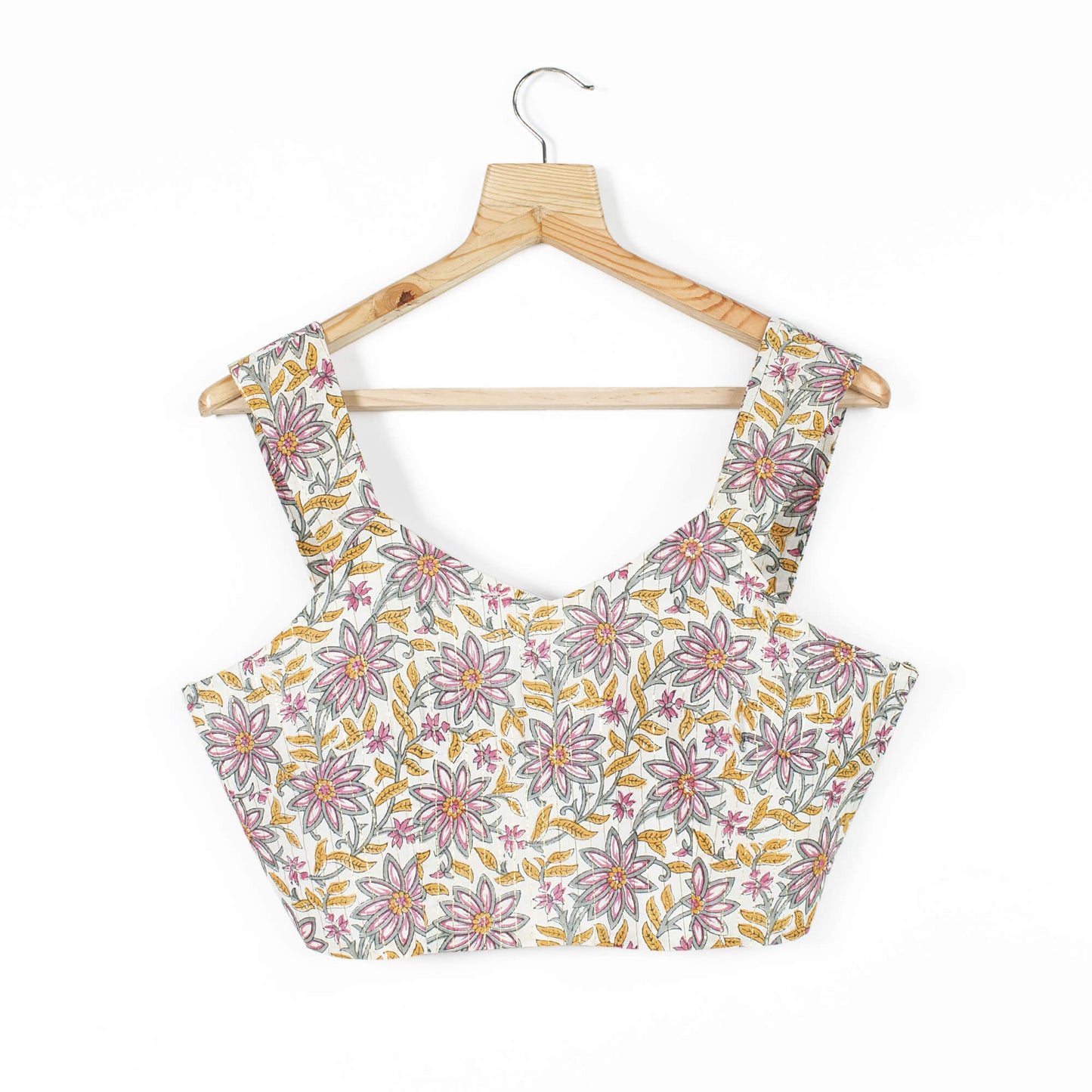 Floral Printed Lurex Cotton Blouse