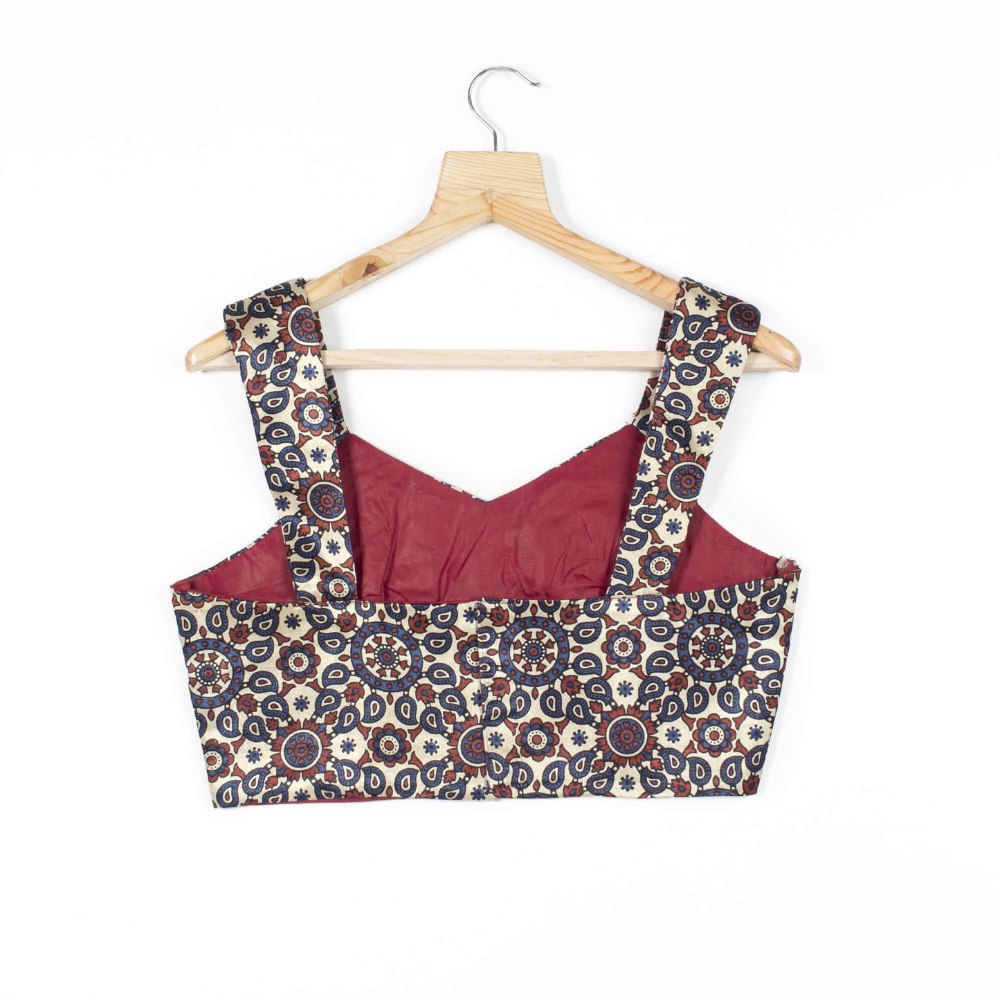 Ajrakh Printed Viscose Mashru Silk Blouse