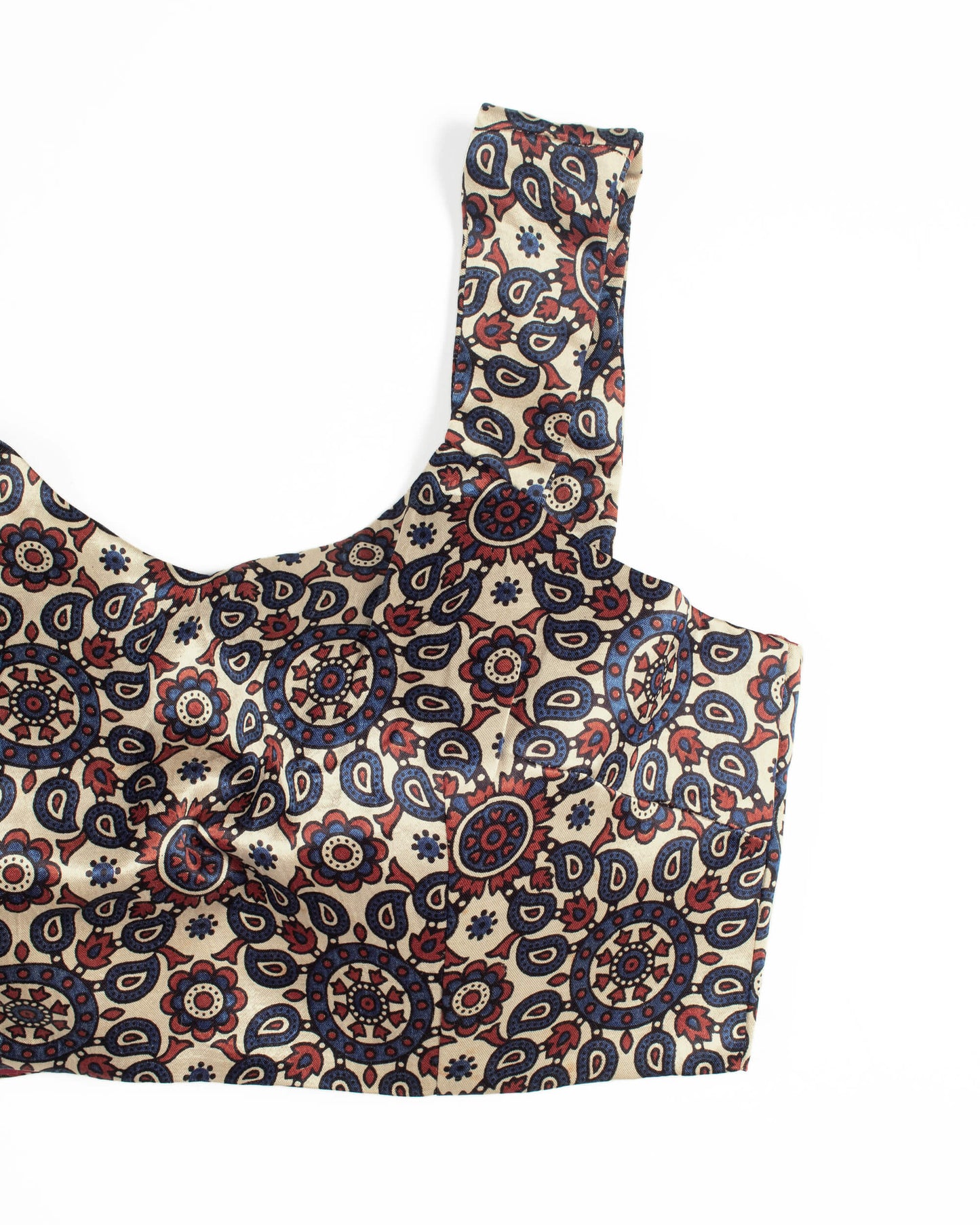 Ajrakh Printed Viscose Mashru Silk Blouse