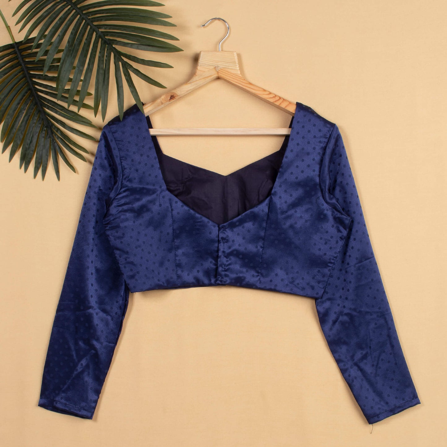 Navy Booti Satin Blouse