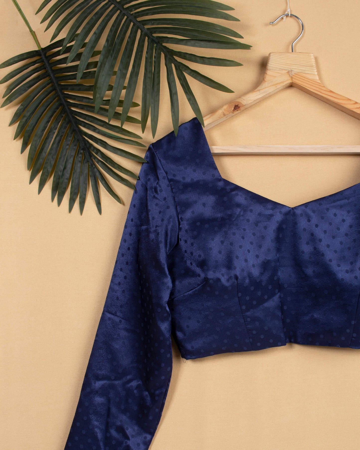 Navy Booti Satin Blouse