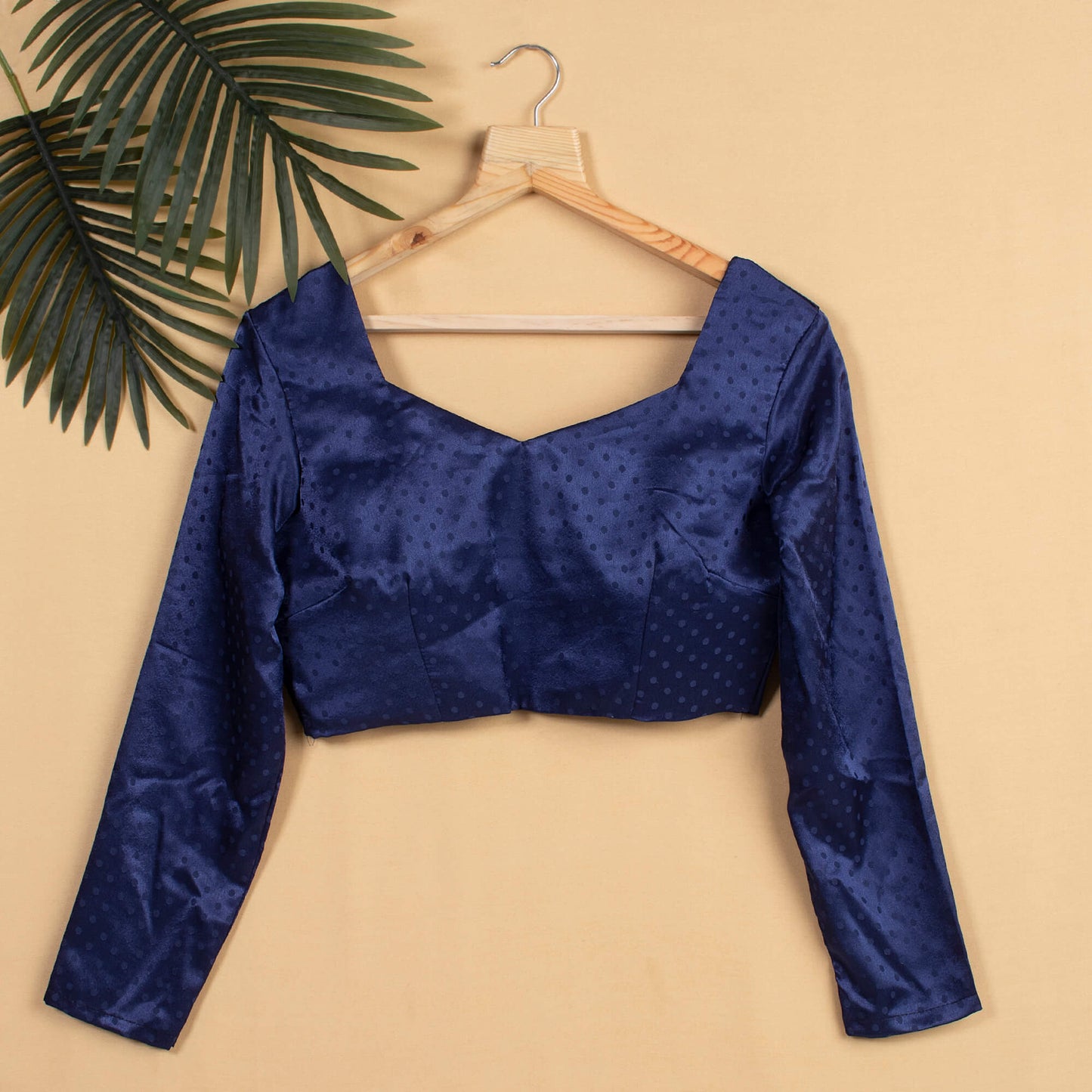 Navy Booti Satin Blouse