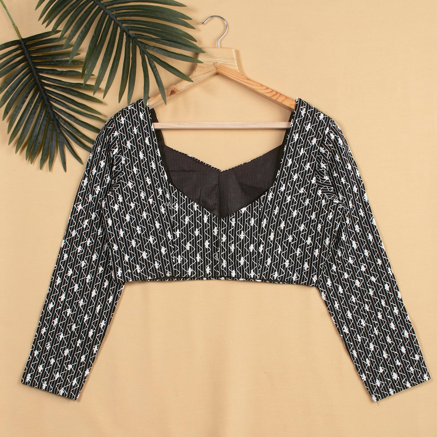 Monochrome Sequins Cotton Blouse