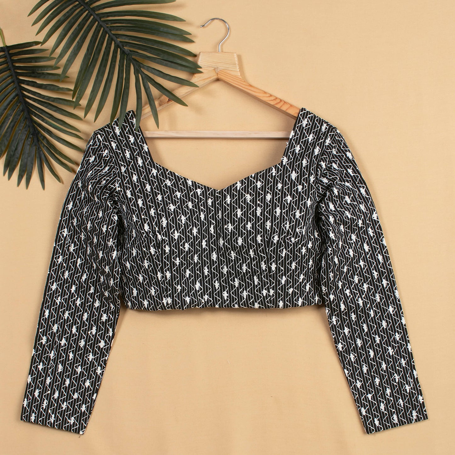 Monochrome Sequins Cotton Blouse