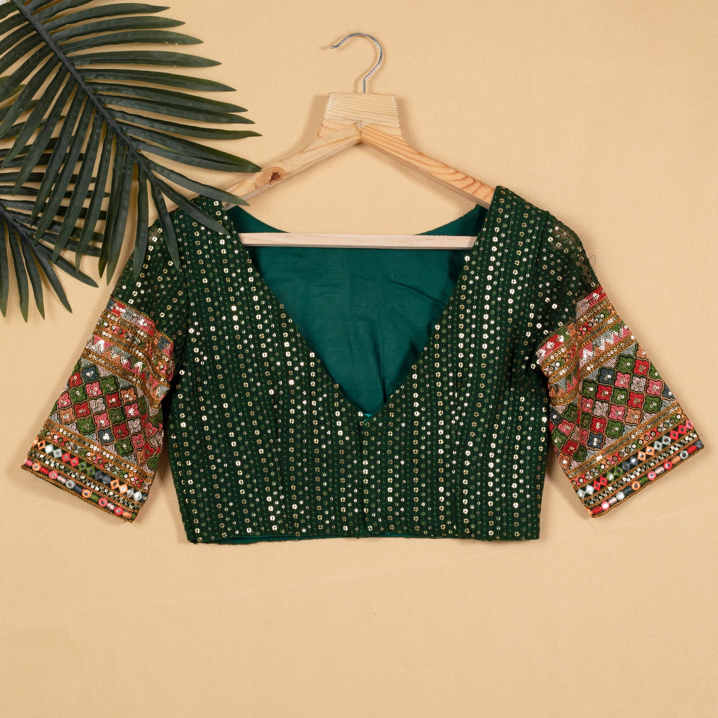 Stripes Premium Embroidery Boat Neck Blouse