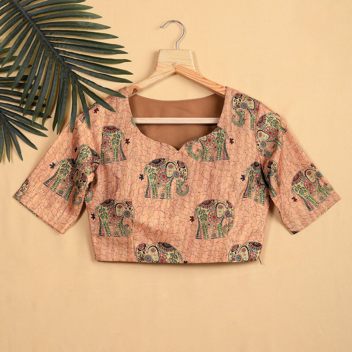 Madhuvanii Printed Sweetheart Neck Blouse