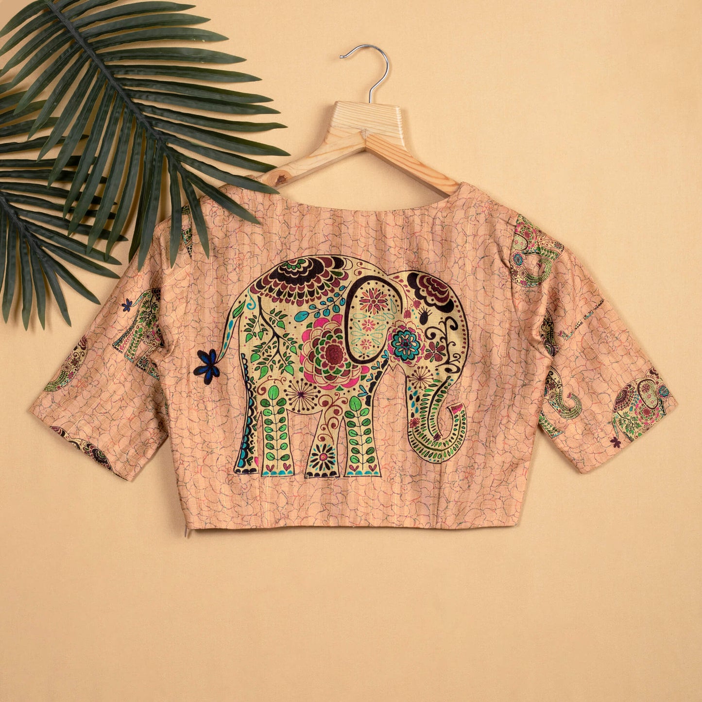 Madhuvanii Printed Sweetheart Neck Blouse
