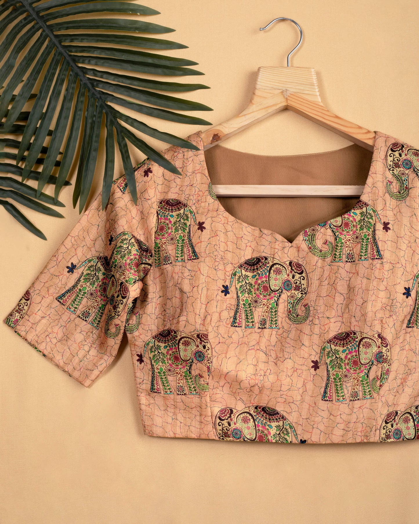 Madhuvanii Printed Sweetheart Neck Blouse